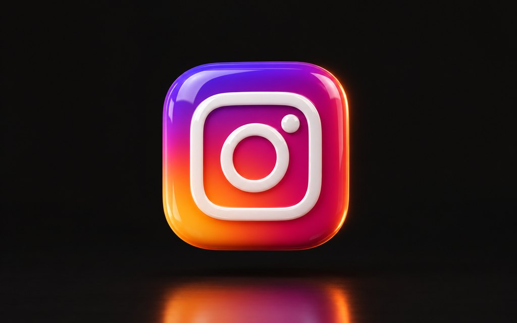 Glossy 3D Instagram logo