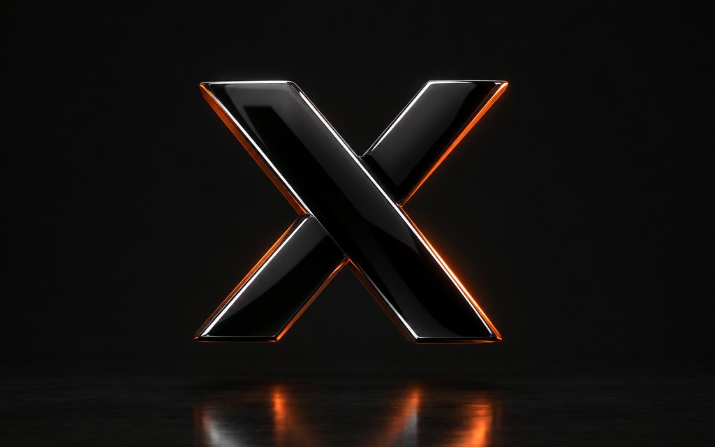 Glossy 3D X logo
